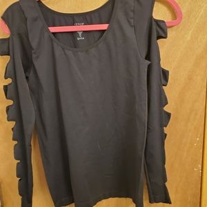 Black Cut Out Sleeve Top Medium